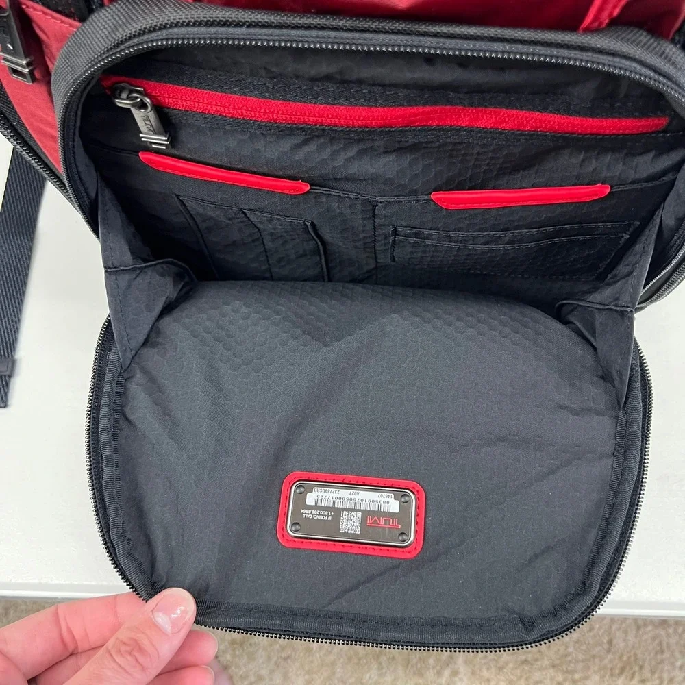 Tumi Alpha Bravo Search Backpack Red Black Ballistic Nylon CLEAN ,232789D 146707